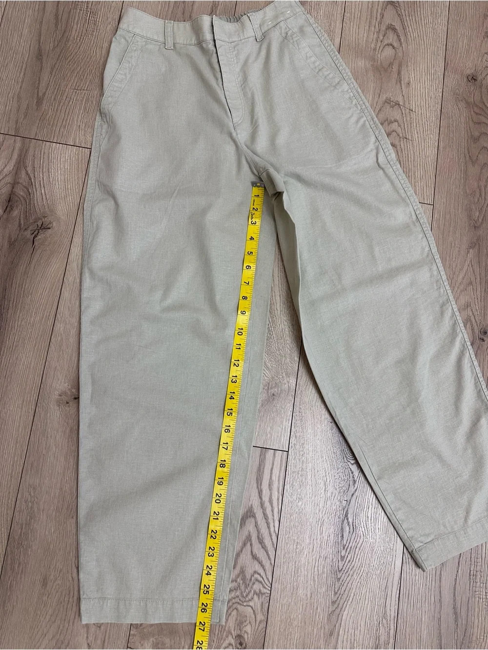 Uniqlo Women's Linen Straight Chino Pants in Light Beige Size XS
